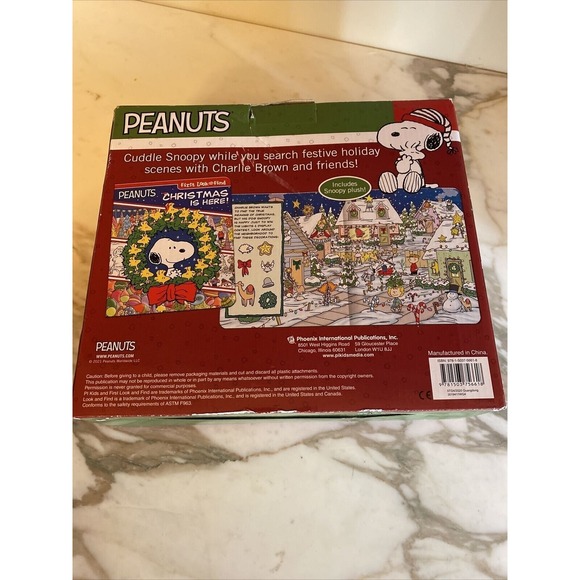 Peanuts Holiday Gift Set Snoopy Plush and Christmas Is Here Look and Find Book - Picture 6 of 6